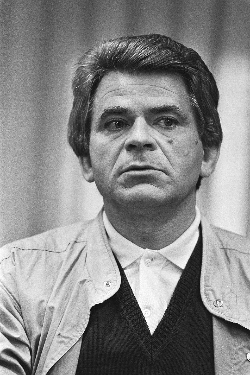 Black-and-white portrait of Boris Spassky